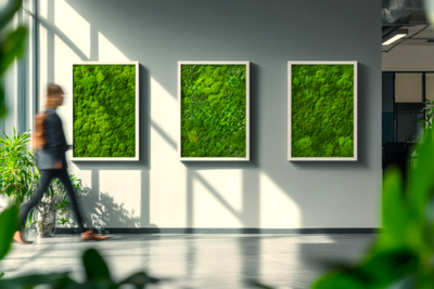 Vytvořte zenovou atmosféru v kanceláři pomocí stabilizovaného mechu a rostlin