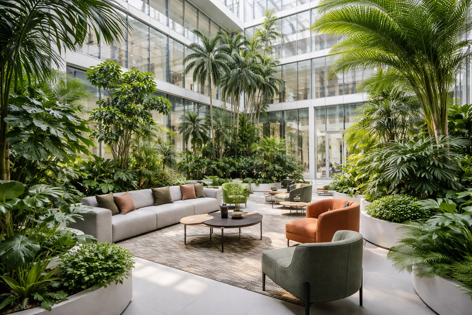 Když zeleň zvyšuje hodnotu budovy, zelený interiér jako investice
